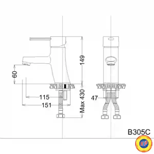 Vòi Nóng Lạnh Lavabo CAESAR B305CU (B305C)
