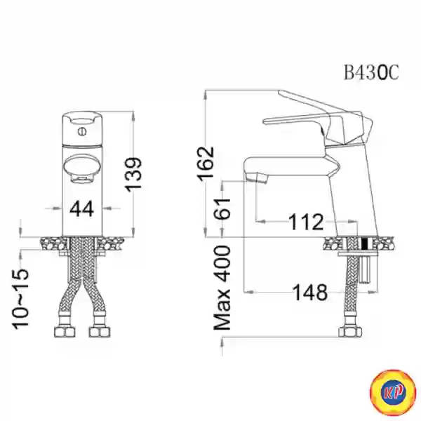 Vòi Nóng Lạnh Lavabo CAESAR B430CU Bộ xả Nhấn