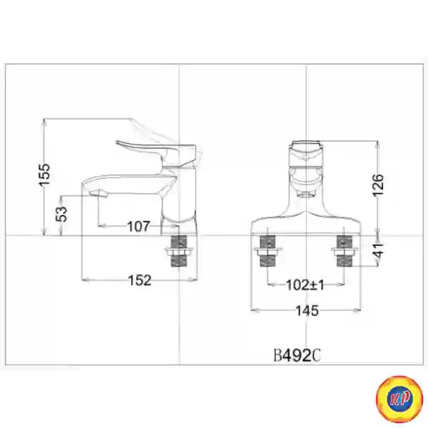 Vòi Nóng Lạnh Lavabo CAESAR B492CU