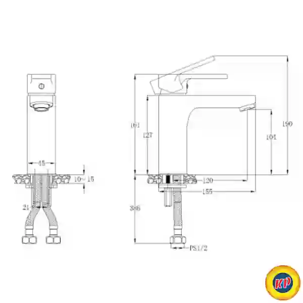 Vòi Lavabo CAESAR B570CU Nóng Lạnh Bộ Xả Nhấn