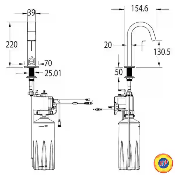 Vòi Lavabo American Standard WF-8101 Cảm Ứng  Kết Hợp Vòi Xà Phòng