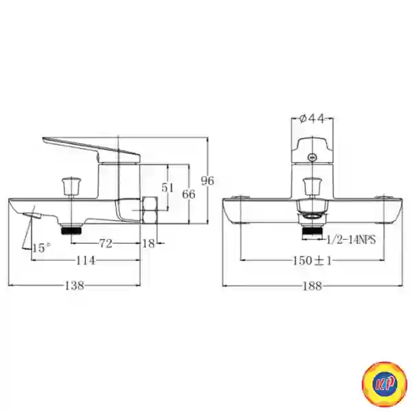 Vòi Sen Nóng Lạnh CAESAR S203C Tay 1 Chế Độ
