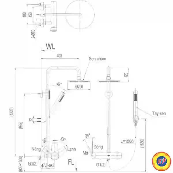 Vòi Cây Sen Tắm Nóng Lạnh Inax BFV-71S (BFV71S)