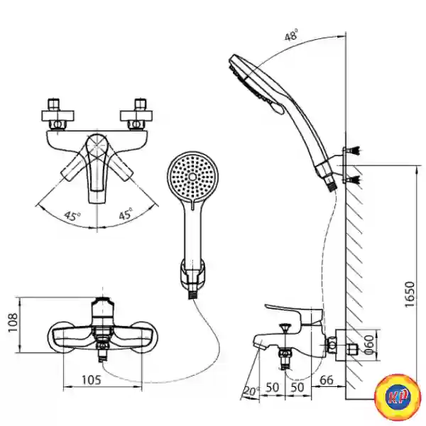 Vòi Sen Massage Nóng Lạnh Inax BFV-313S (BFV313S)