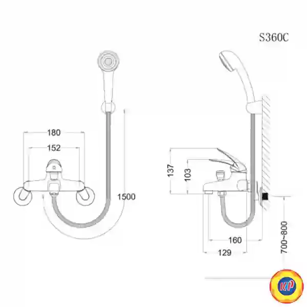 Vòi Sen Nóng Lạnh CAESAR S360C Tay 1 Chế Độ HCM