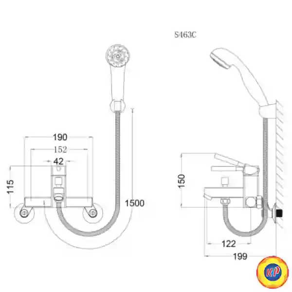 Vòi Sen Nóng Lạnh CAESAR S463C Tay 3 Chế Độ