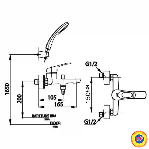 Vòi Sen Tắm COTTO CT3002AE/Z86 Next II Nóng Lạnh
