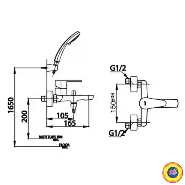 Vòi Sen Tắm COTTO CT3001AEZH012 Nóng Lạnh