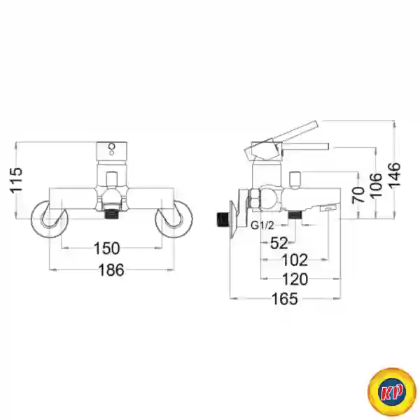 Vòi Sen Caesar S353C Nóng Lạnh 3 Chế Độ