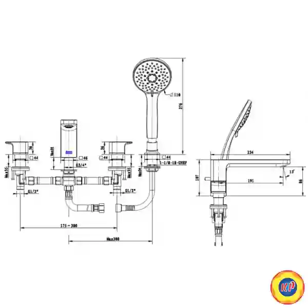 Vòi Xả Bồn Tắm American Standard WF-1300 Acacia Nóng Lạnh