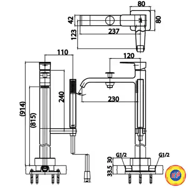 Vòi Bồn Tắm Cotto CT329AXZ44 Đặt Sàn