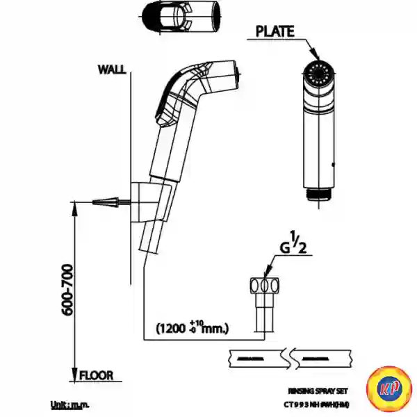 Vòi Xịt Toilet COTTO CT993NH#WH(HM)