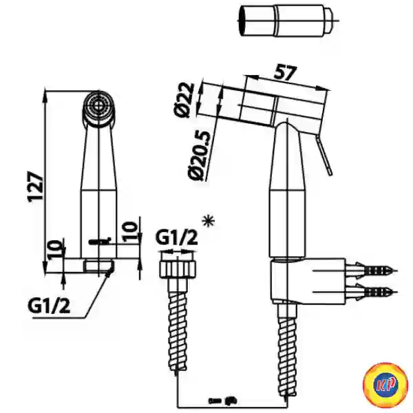 Vòi Xịt Toilet COTTO CT9902#SA(HM) Phun 1 Chế Độ
