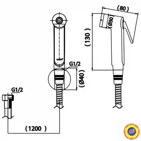 Vòi Xịt Toilet COTTO CT9912#CR(HM) Phun 1 Chế Độ