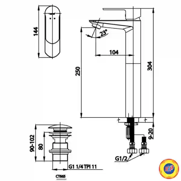 Vòi Lavabo COTTO CT2402AY WALTZ Thân Cao Nóng Lạnh