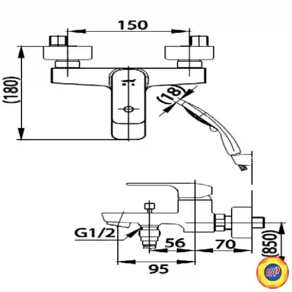 Vòi Sen Tắm COTTO CT2147E Scirocco Nóng Lạnh