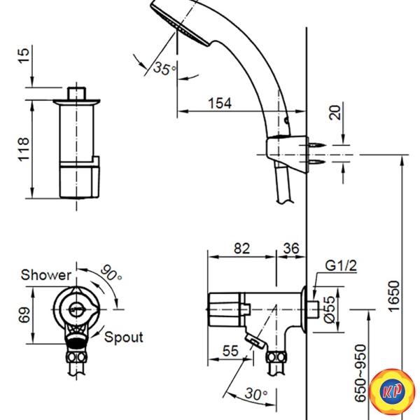 Vòi Sen Tay Nhựa INAX BFV-10 Lạnh