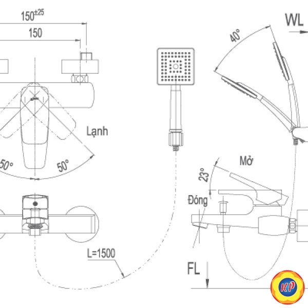 Vòi Sen Inax BFV-5003S-5C Nóng Lạnh