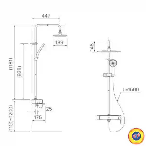 Vòi Sen Cây Tắm Inax BFV-635S (BFV635S) Nóng Lạnh