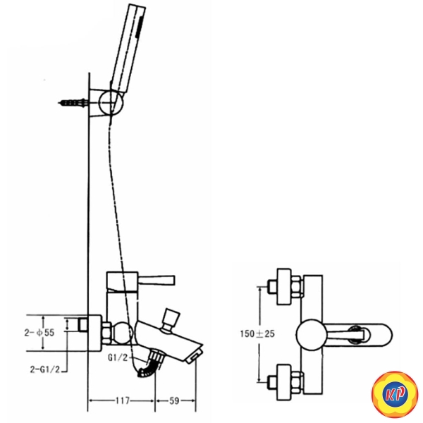 Vòi Sen Inax BFV-8000S-5C Nóng Lạnh