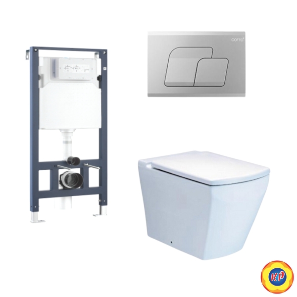 Bồn Cầu Cotto SC19847(F) Đặt Sàn TETRAGON 190mm