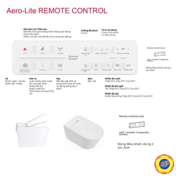 Bồn Cầu Thông Minh American Standard 1073919990 Treo Tường Aero-Lite