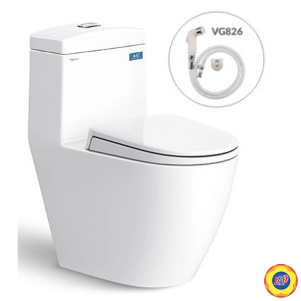 Bồn Cầu 1 Khối  Viglacera V199 Nắp Êm V86 + Vòi Xịt VG826