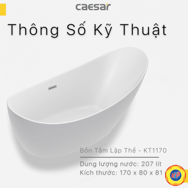 Bồn Tắm CAESAR KT1170 Đặt Sàn 1.7M
