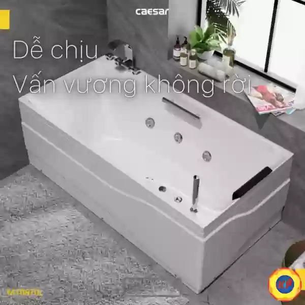 Bồn Tắm Massage 1.7M Chân Yếm CAESAR MT0870L/R
