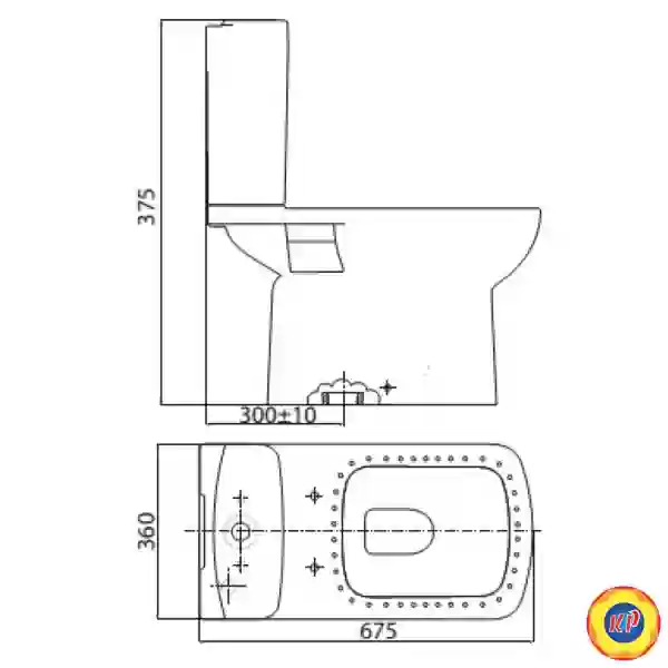Bồn Cầu 2 Khối VIglacera Vi6 Nắp Êm