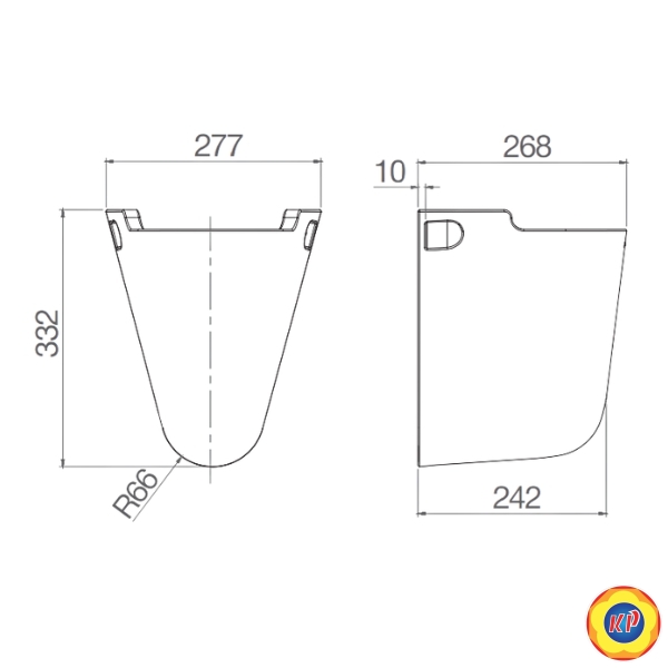 Chân chậu lavabo treo Viglacera VI5