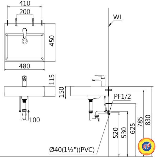 Chậu Rửa Lavabo CAESAR LF5263 Đặt Bàn Chữ Nhật