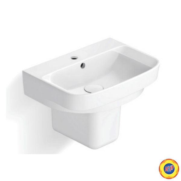 Chậu Rửa Lavabo Và Chân Ngắn Viglacera V59 Treo Tường
