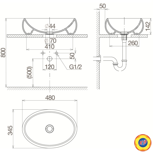 Chậu Rửa Lavabo Viglacera CD30 Đặt Bàn