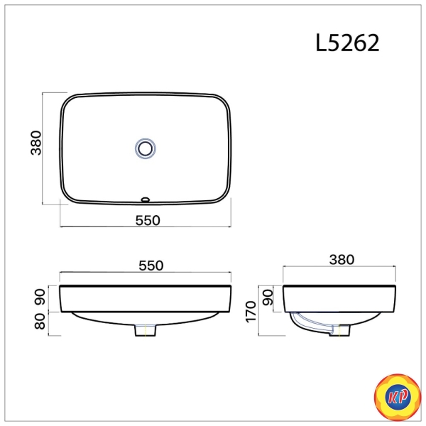 Chậu Rửa Lavabo Caesar L5262 Đặt Bàn