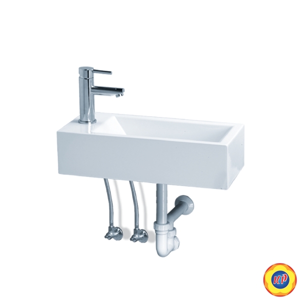 Chậu Lavabo CAESAR LF5239L Vòi Trái Treo Tường (Đặt Bàn)