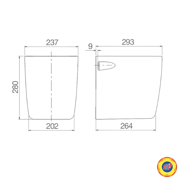 Chân chậu lavabo lửng Viglacera V37