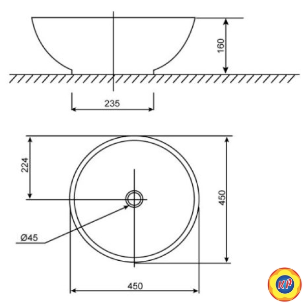 Chậu Lavabo Đặt Bàn American Standard 0500-WT Vallo