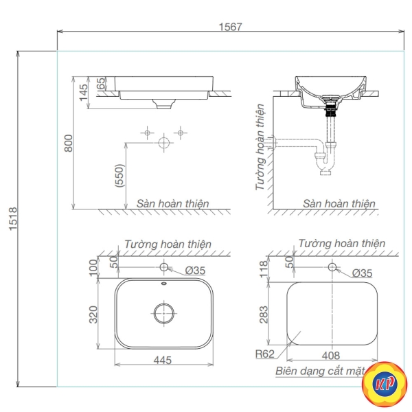 Chậu Lavabo Đặt Bàn Viglacera V27