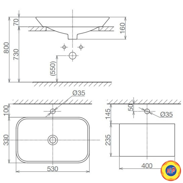 Chậu Lavabo Đặt Bàn Viglacera V28