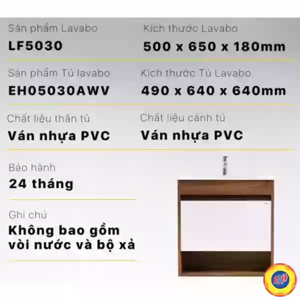 Bộ Tủ Lavabo Caesar LF5030/EH05030AWV Màu Nâu