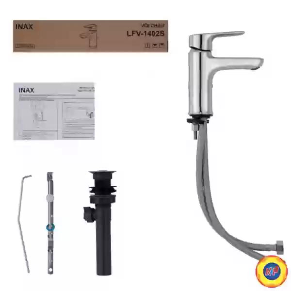 Vòi Chậu Lavabo Inax LFV-1402S (LFV1402S) Nóng Lạnh kèm Trụ Xả Ty