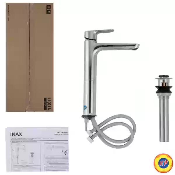 Vòi Lavabo Inax LFV-1402SH (LFV1402SH) Nóng Lạnh Thân Cao Kèm Trụ Xả Nhấn