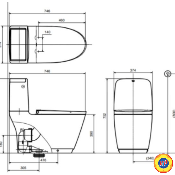 Bồn Cầu INAX ACT-832VN (ACT832VN) 2 Khối Xả Không Chạm