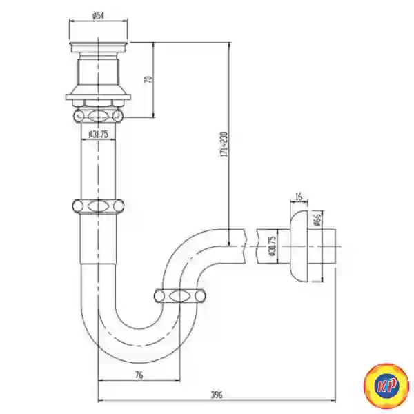 Bộ xả lavabo Inax LF-105PAL Chữ P (LF105PAL)