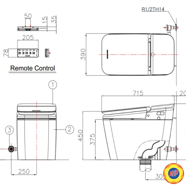 Bồn Cầu Thông Minh American Standard KP-8310 PLAT Nắp Êm