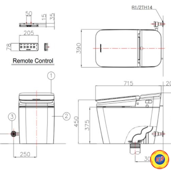 Bồn Cầu Thông Minh American Standard KP-8312 PLAT