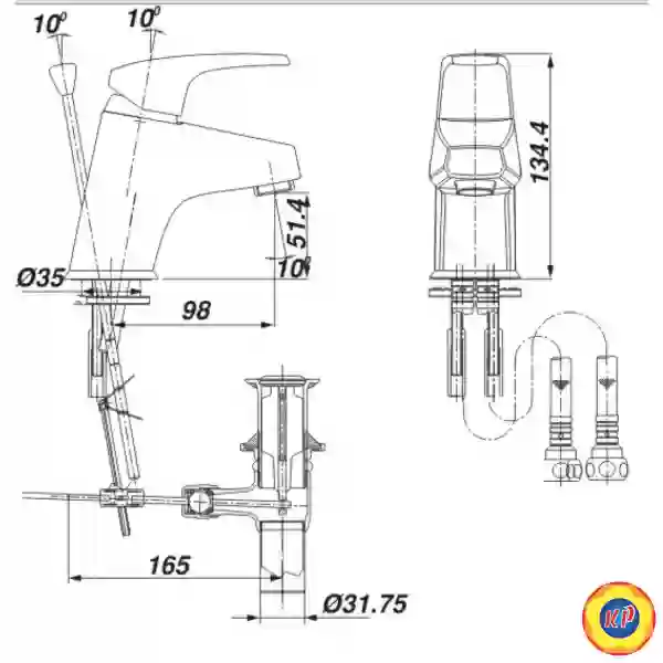Vòi Rửa Nóng Lạnh Inax LFV-282S (LFV282S) Xả Ty