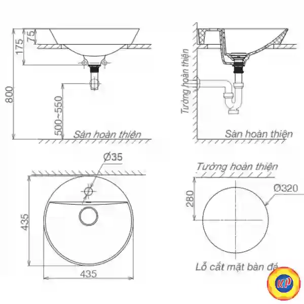 Chậu Rửa Lavabo Viglacera V26 Đặt Bàn