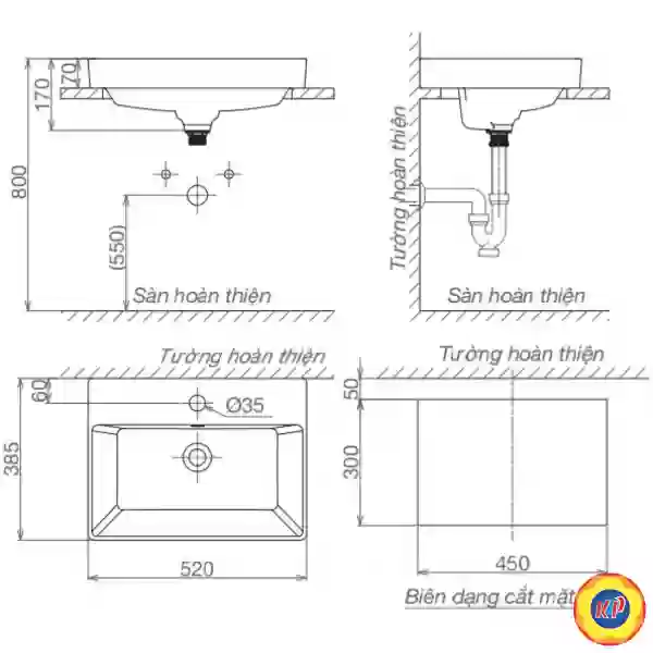 Chậu Rửa Lavabo Viglacera V29 Đặt Bàn